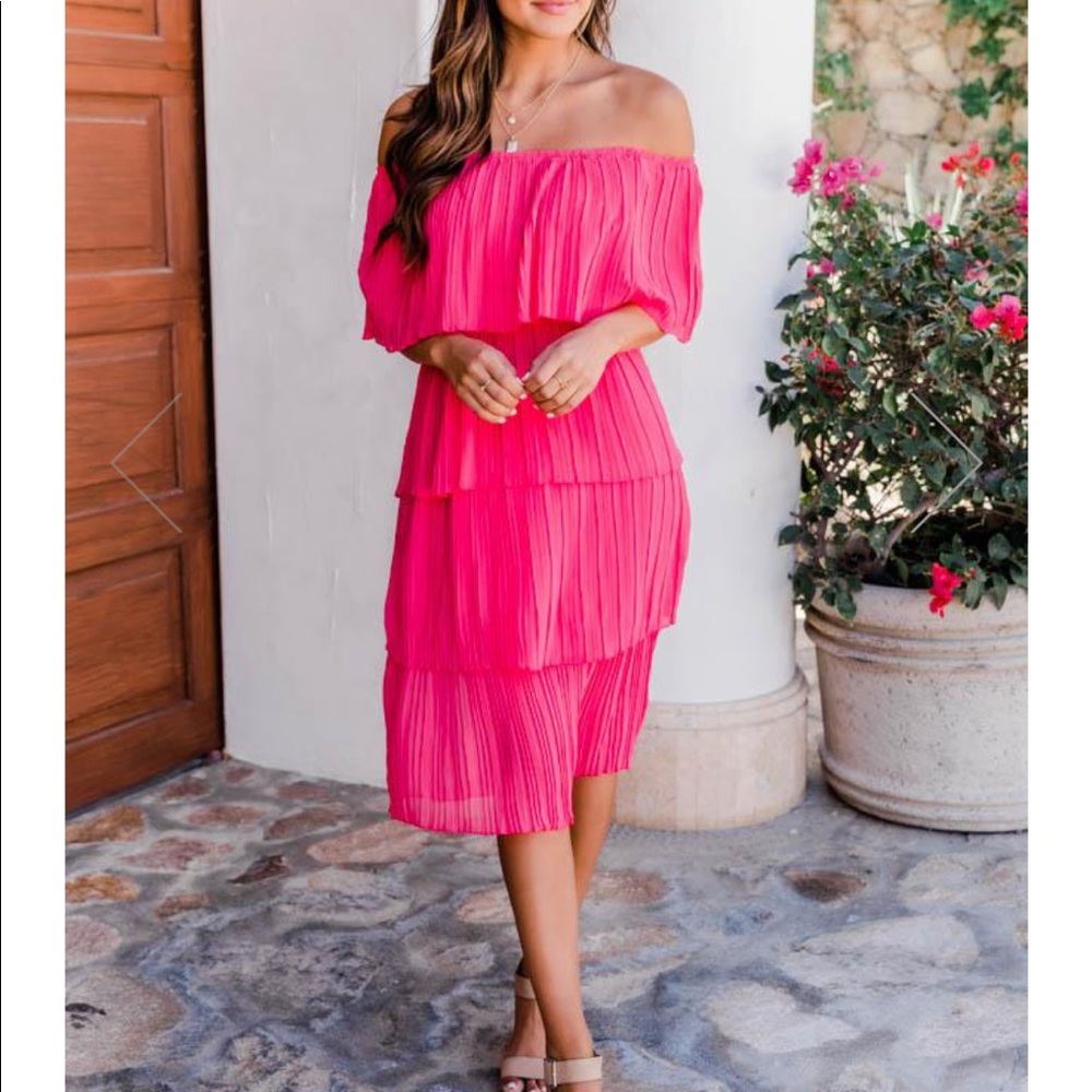 PLEAT AND THANK YOU MIDI PINK